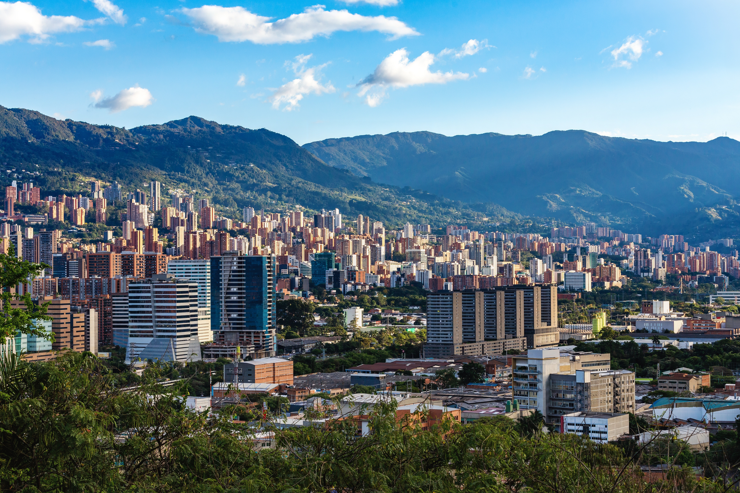 Cityscape view of Medellin, second-largest city in Colombia after Bogota. Capital of the Colombian department of Antioquia. Colombia