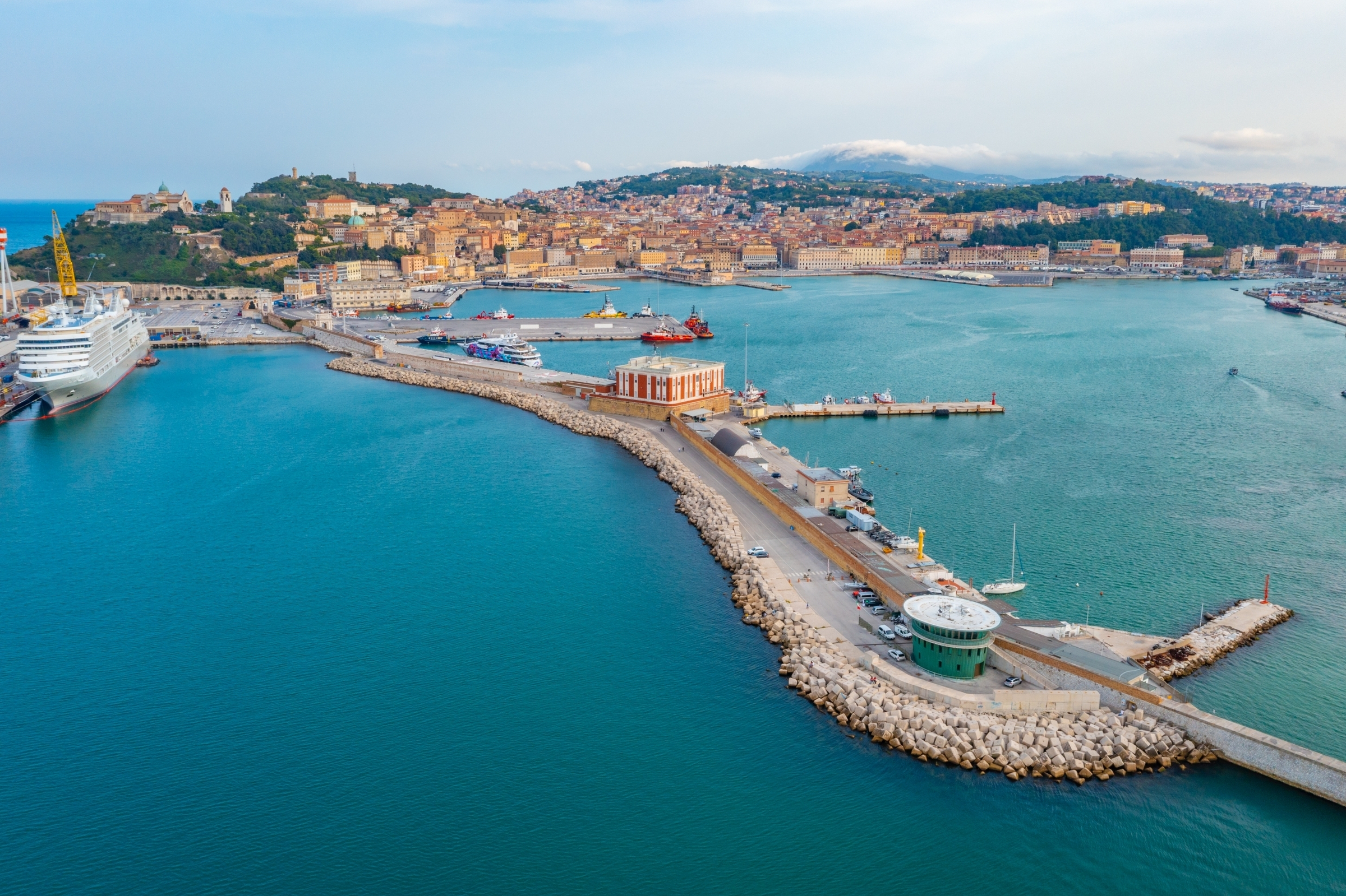 Panorama view of the port of Ancona, Italy.