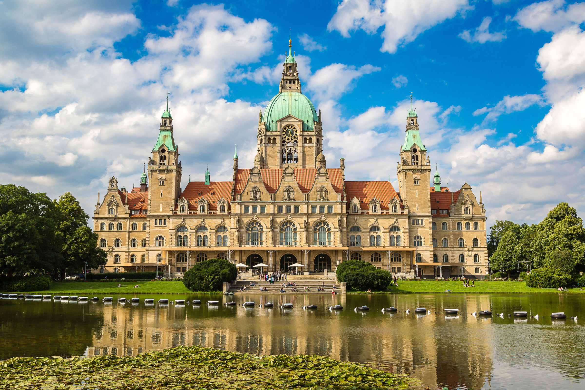 New City Hall in Hannover in a beautiful summer day, Germany