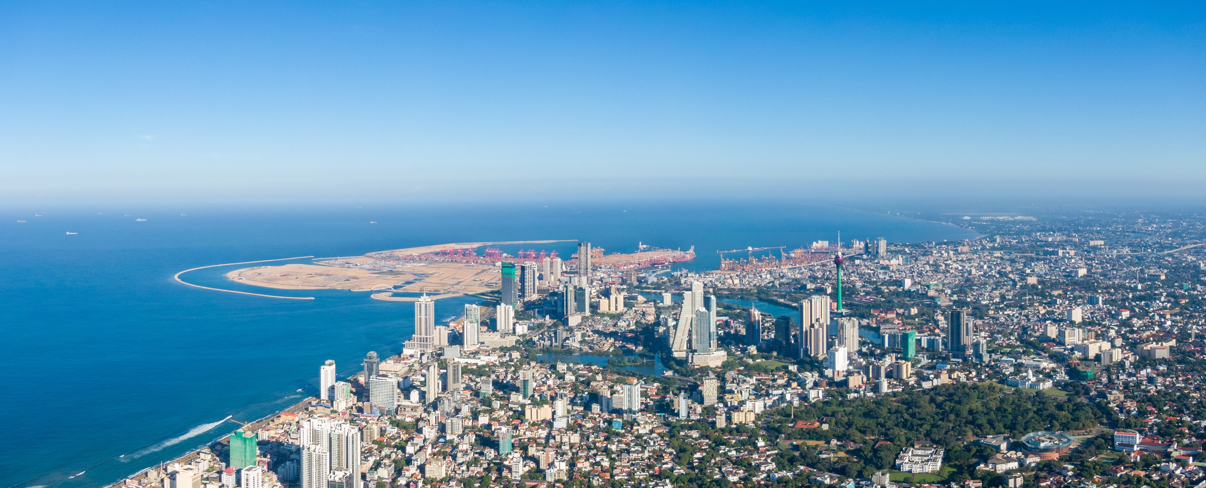 Beautiful view over Colombo city Sri Lanka, aerial photography, best view, morning scenery