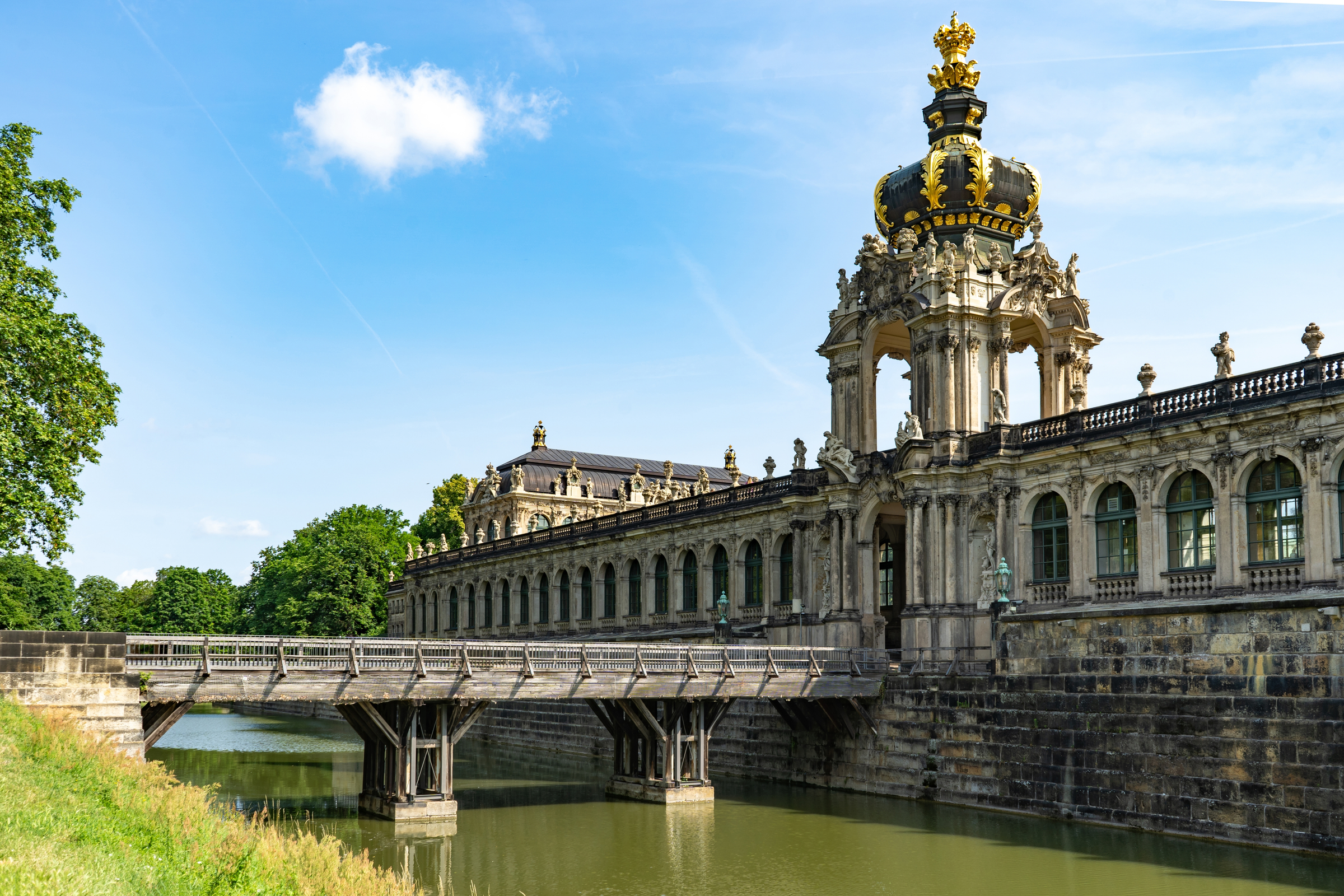 Zwinger - palatial baroque complex with gardens in Dresden, Germany