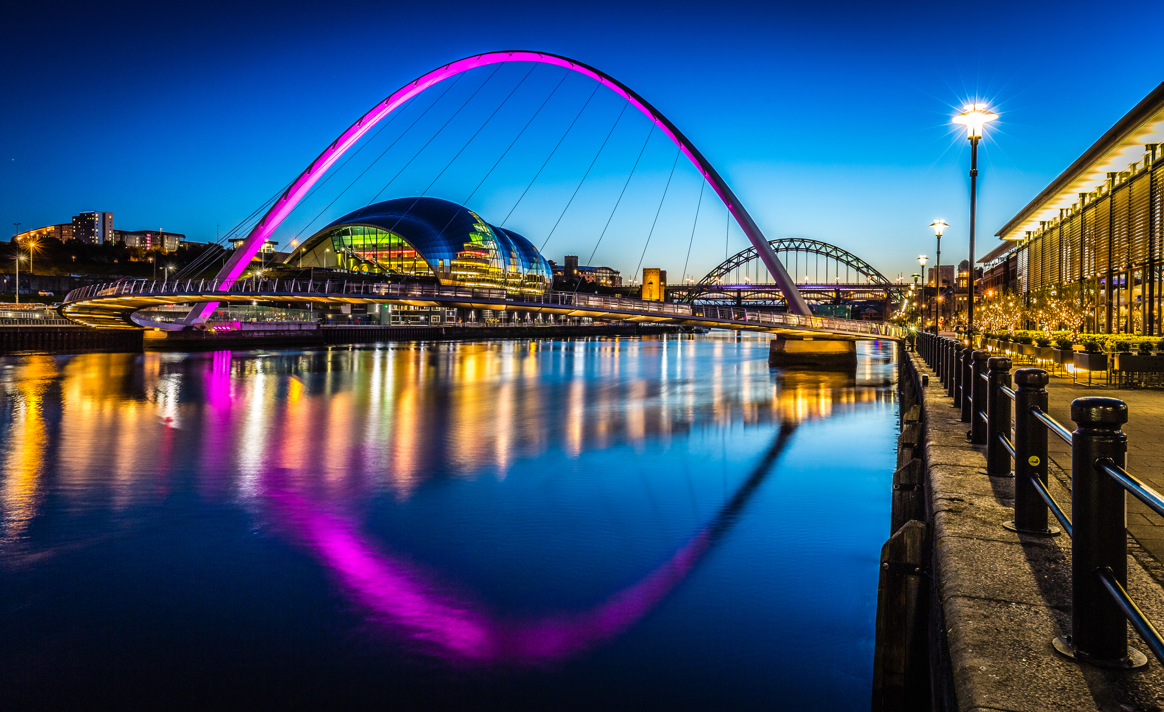 Twilight on Newcastle Quayside, England