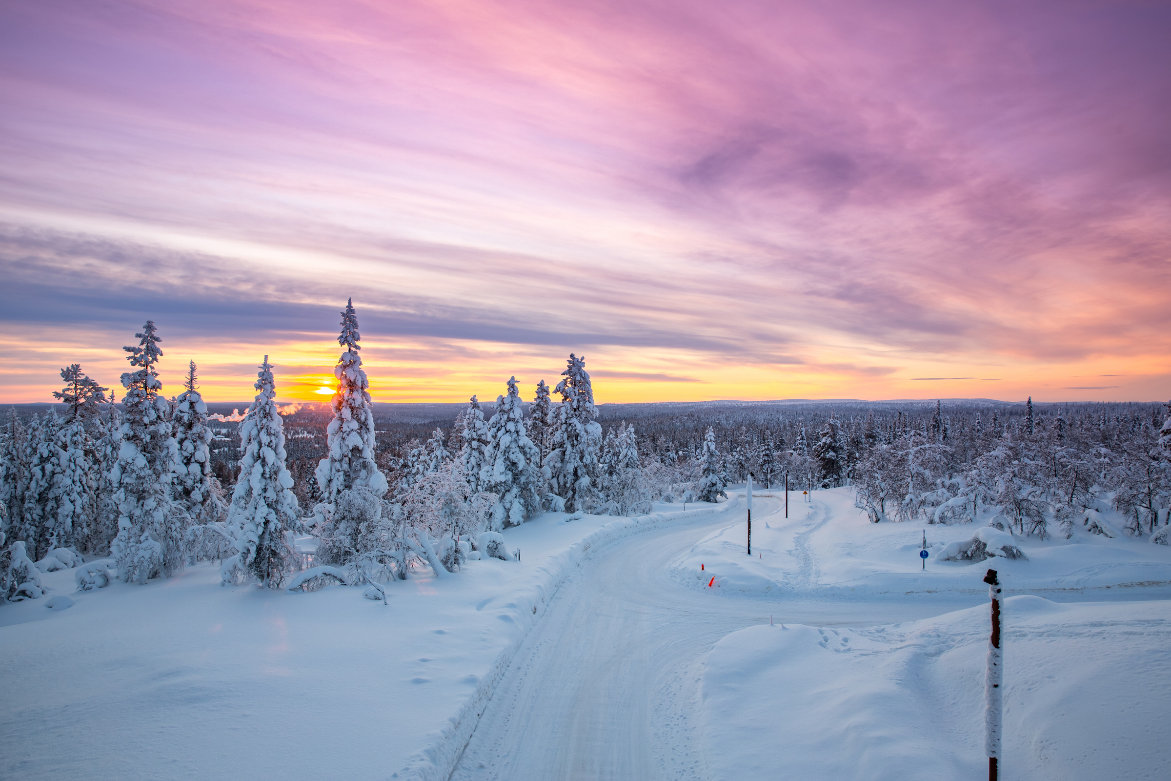 Sunset over Lapland, Findland.