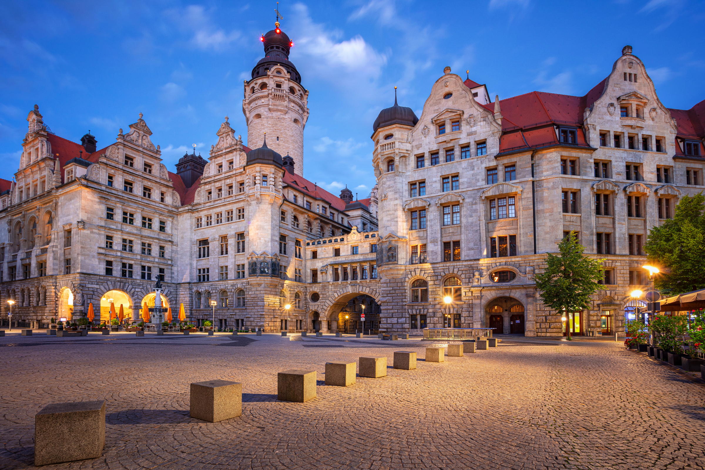 Leipzig, Germany. Cityscape image of Leipzig, Germany with New Town Hall at twilight blue hour.