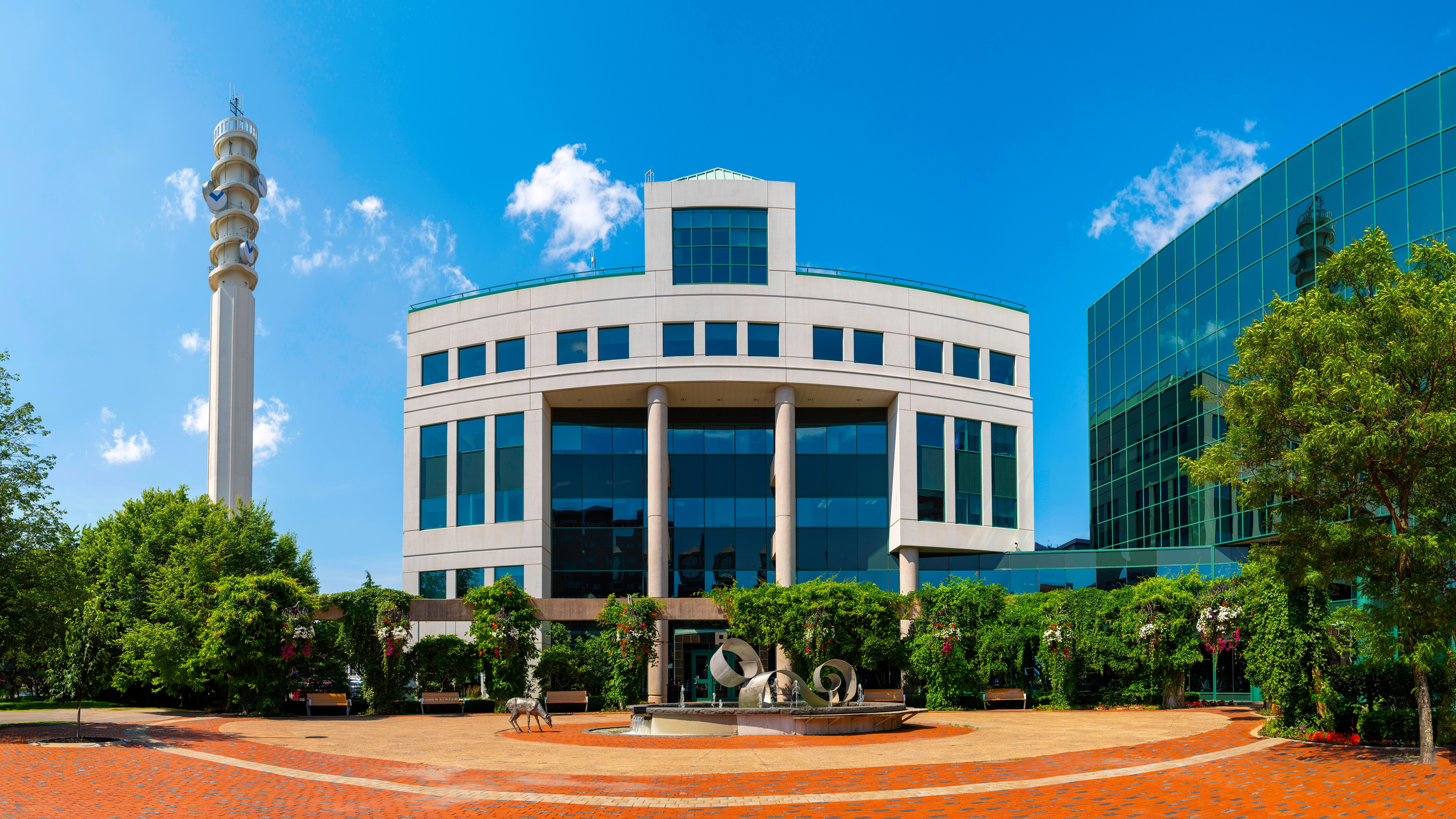 Moncton City Hall buildings and downtown skyline in New Brunswick, Canada