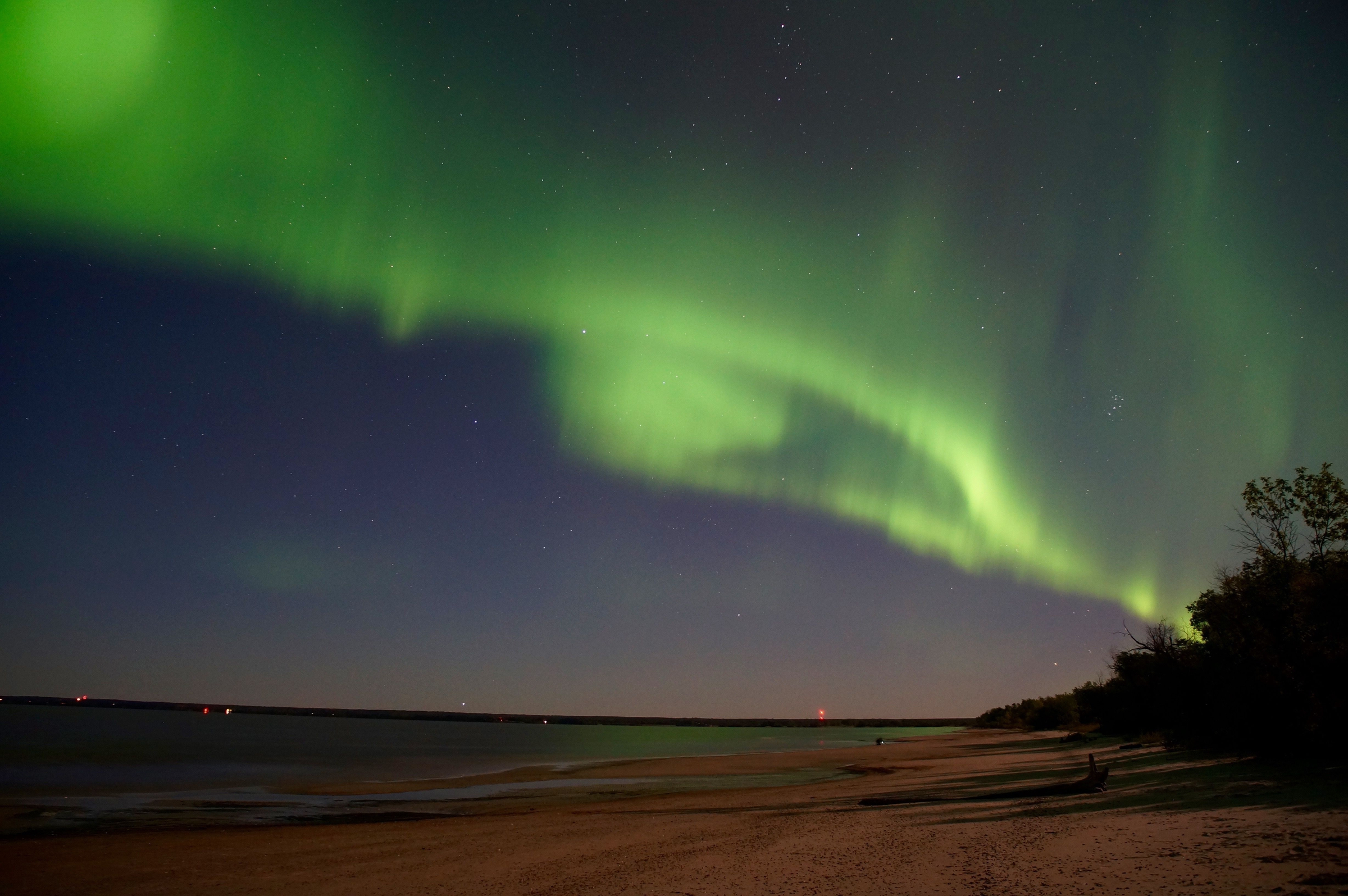 The aurora northern light captured in Winnipeg, Manitoba