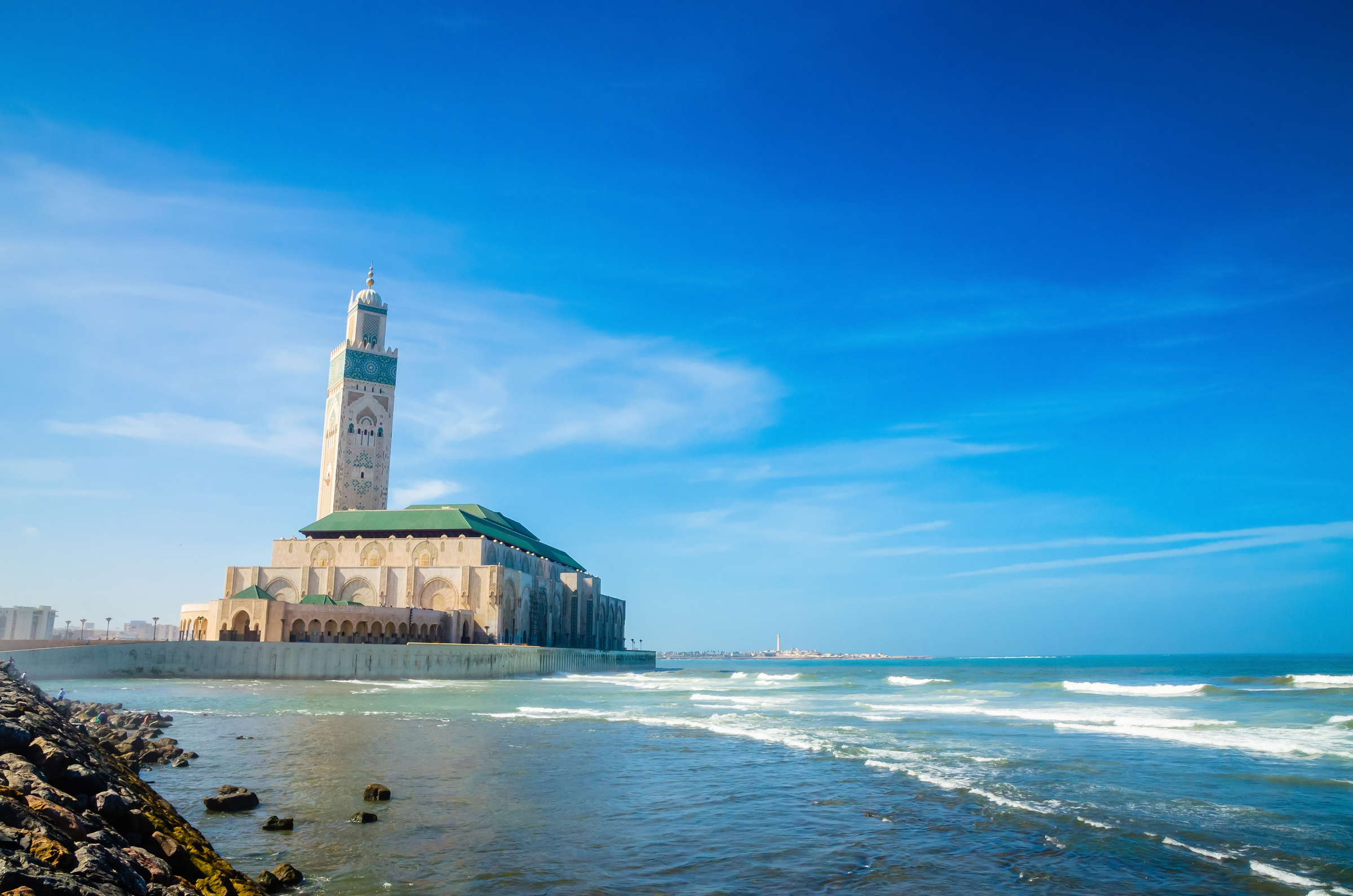 Hassan II Mosque in Casablanca. The largest mosque in Morocco.