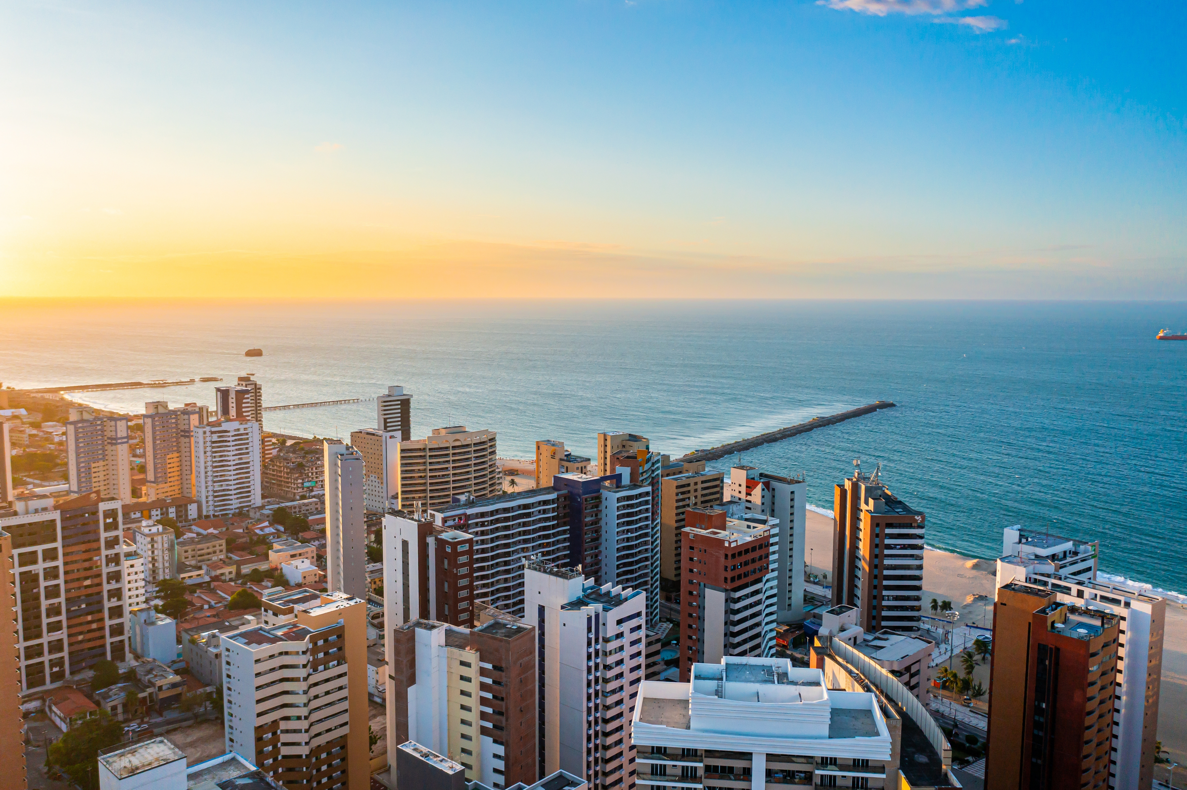 City of Fortaleza in the State of Ceara in Brazil Seen from above with a drone - Cidade de Fortaleza no Estado de Ceara no Brasil Visto de cima com drone