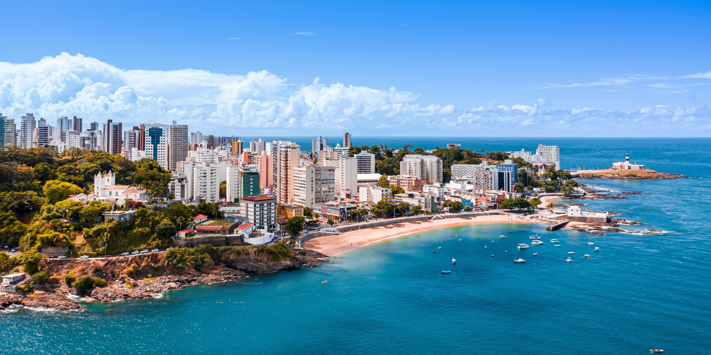 Aerial view of Salvador in Bahia - Brazil - Northeast