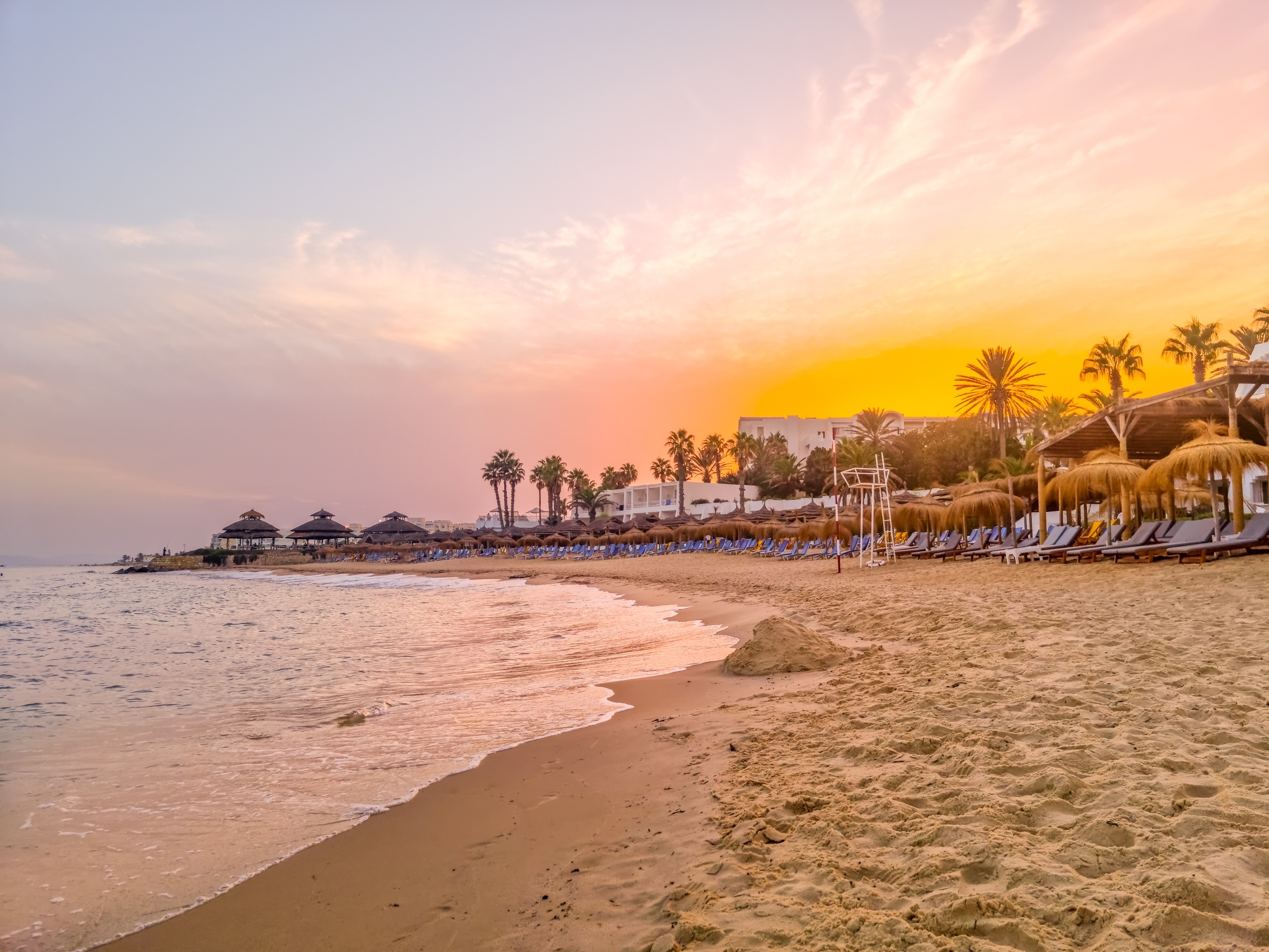 Landscape in a beach in Hammamet, Tunisia