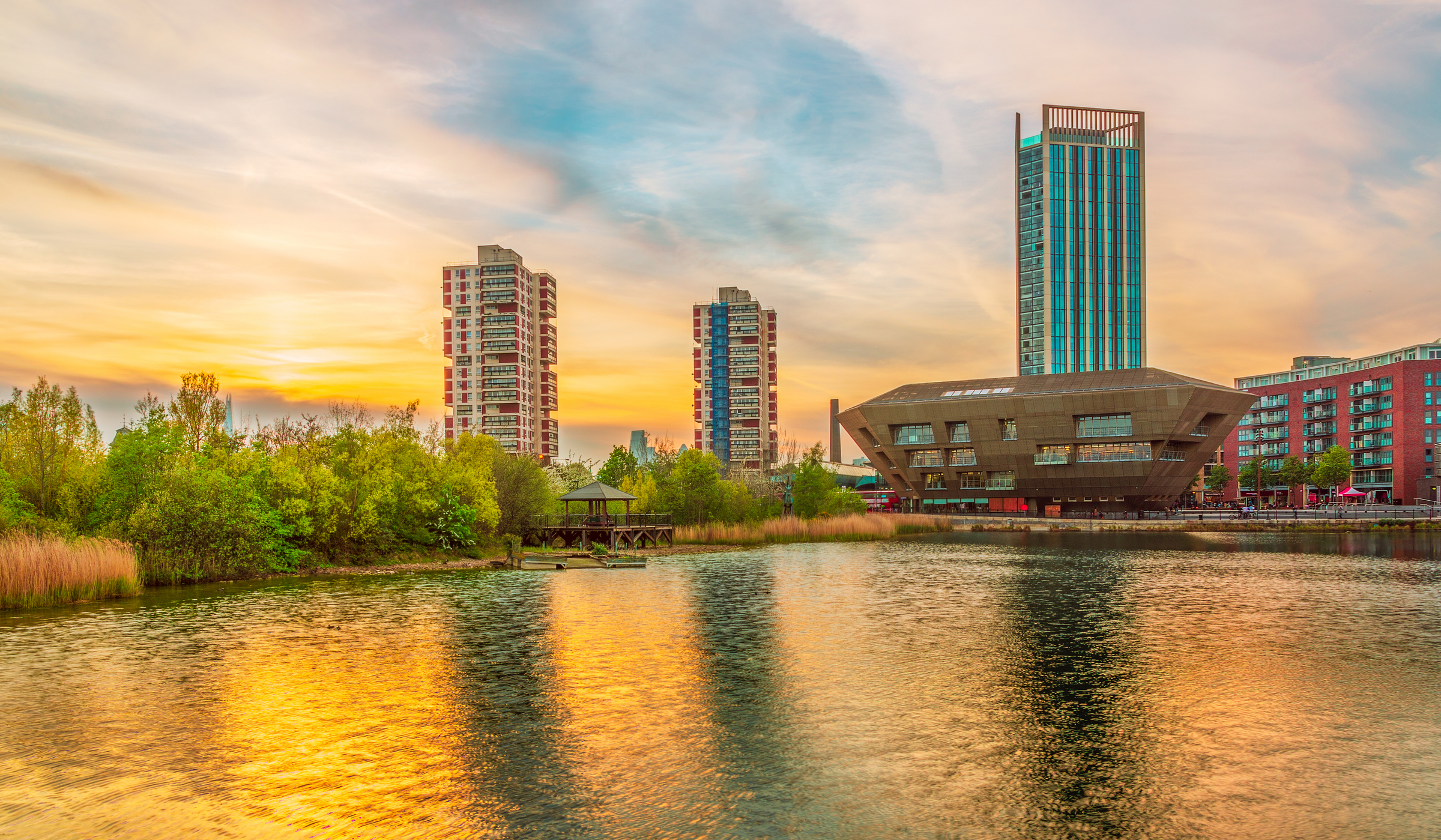 Sunset at Canada Water, London