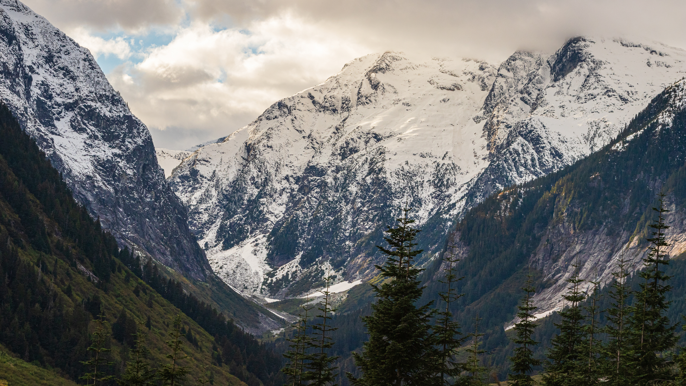 The beautiful view of Shames mountain in Terrace, Canada