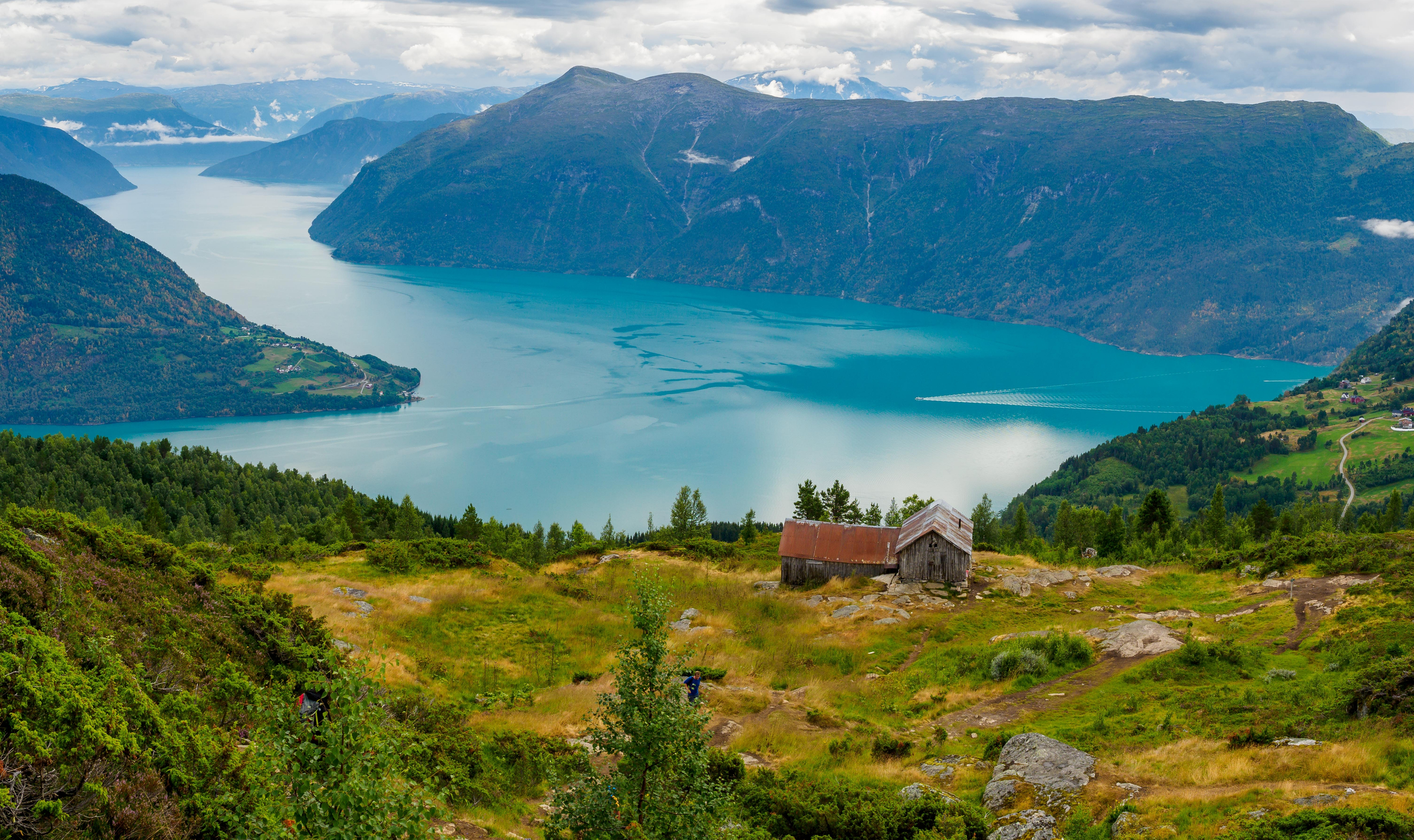 Views of LustraFjord from Molden hike, Norway