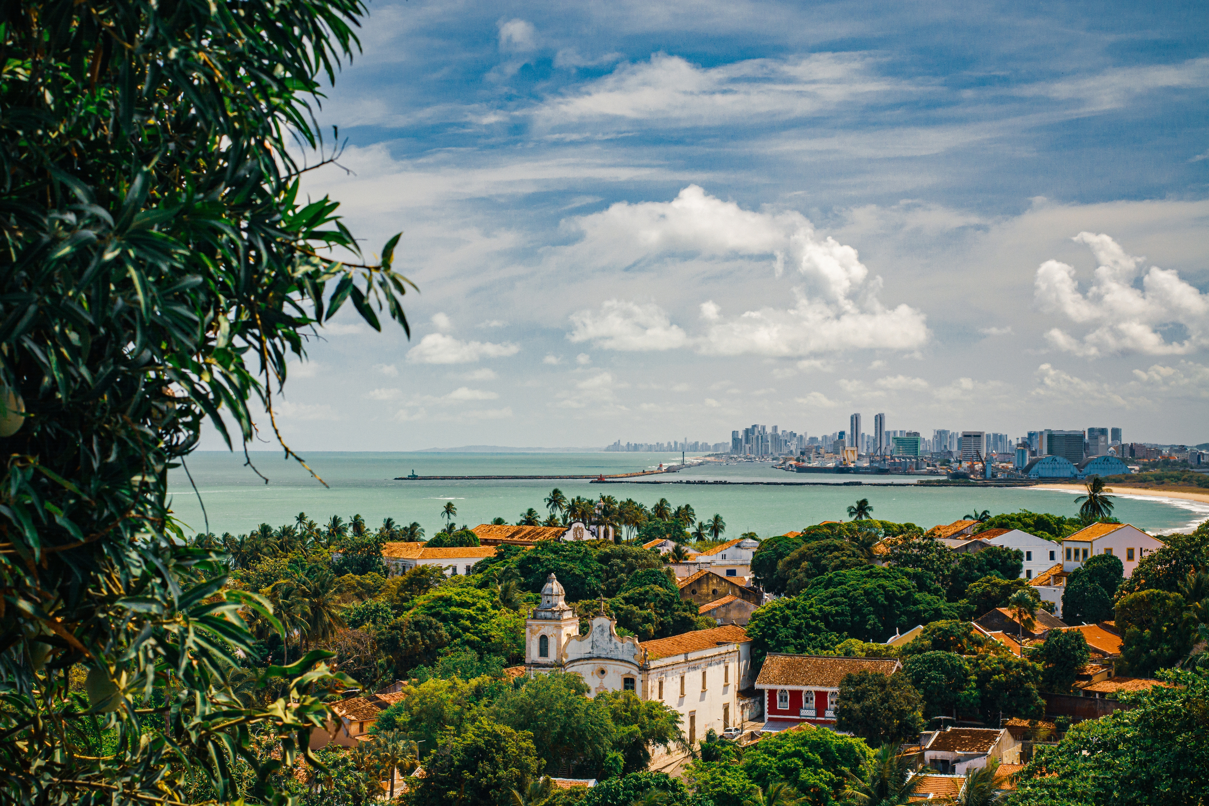 Recife, Pernambuco, Brazil. November, 19, 2016. The cities of Olinda and Recife, seen from Alto da Sé.