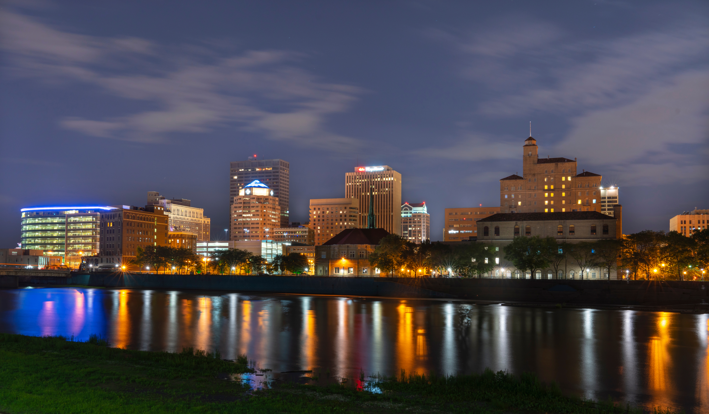 The Downtown Area of Dayton Ohio as seen from the bike trails along the Great Miami River.