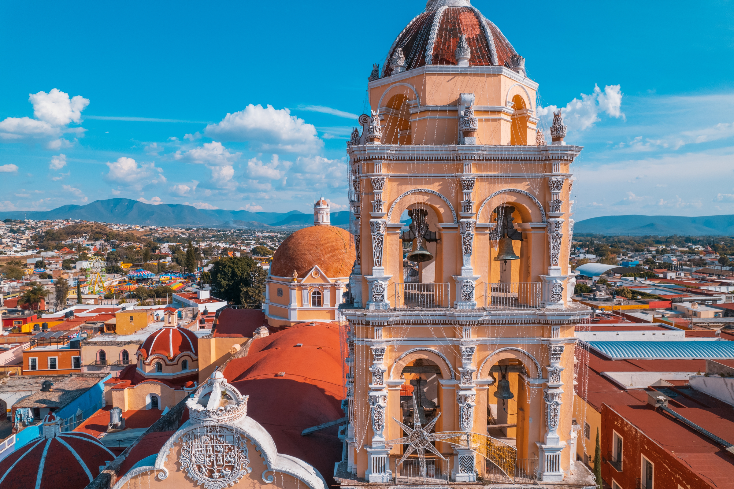 Atlixco Puebla aerial shots of the city