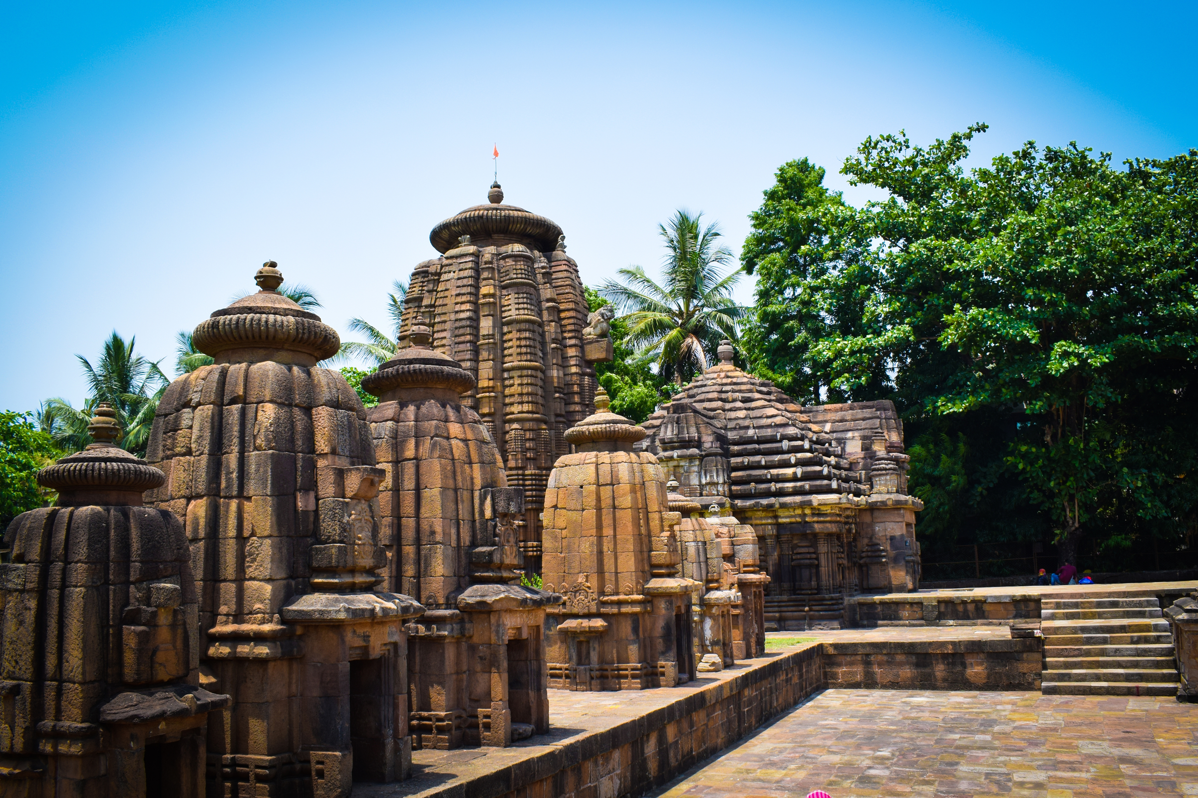 side view of Lingaraja Temple, the largest temple of Bhubaneswar, Odisha, India