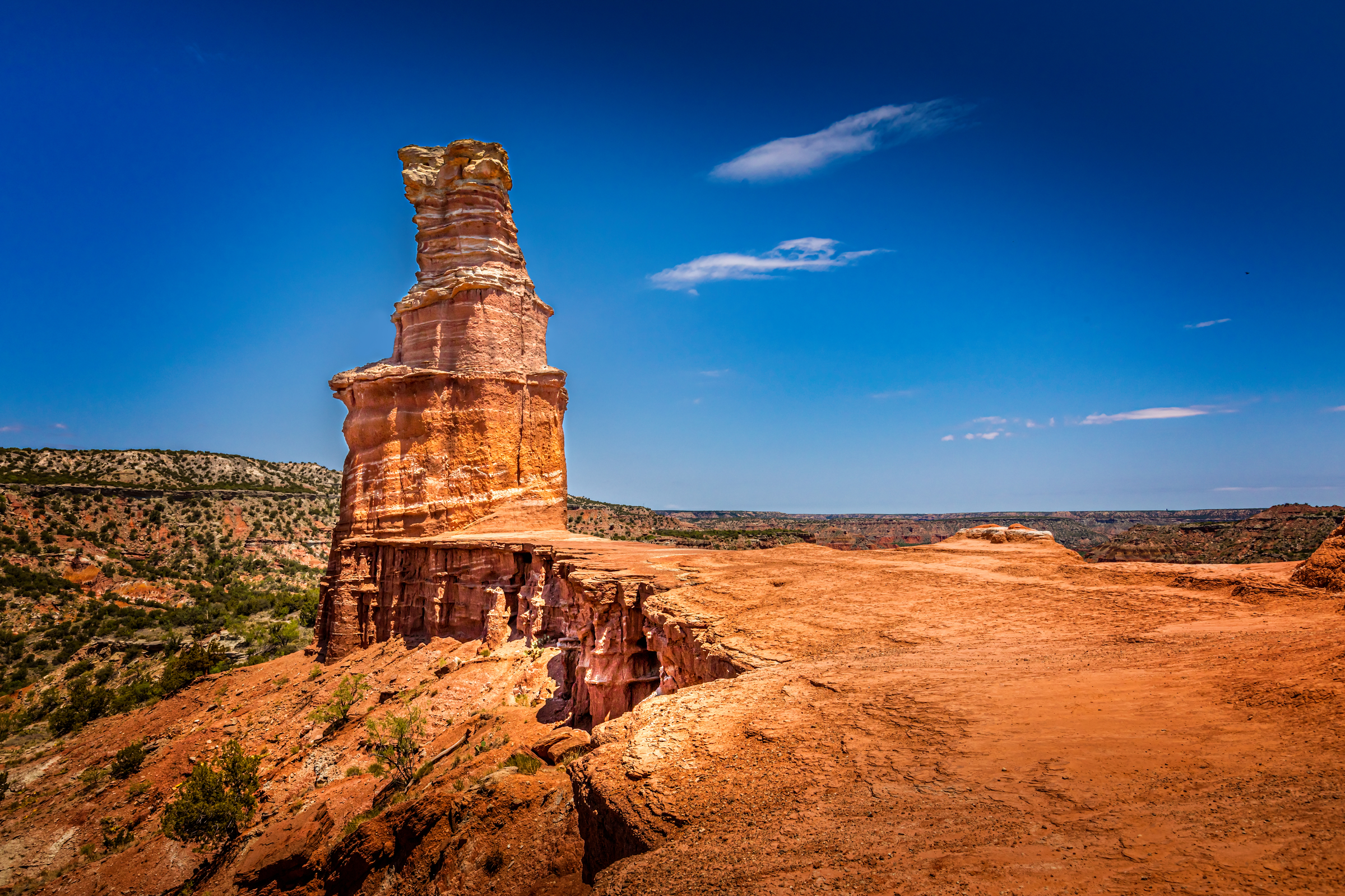 The famous Lighthouse Rock at Palo Duro Canyon State Park, Texas