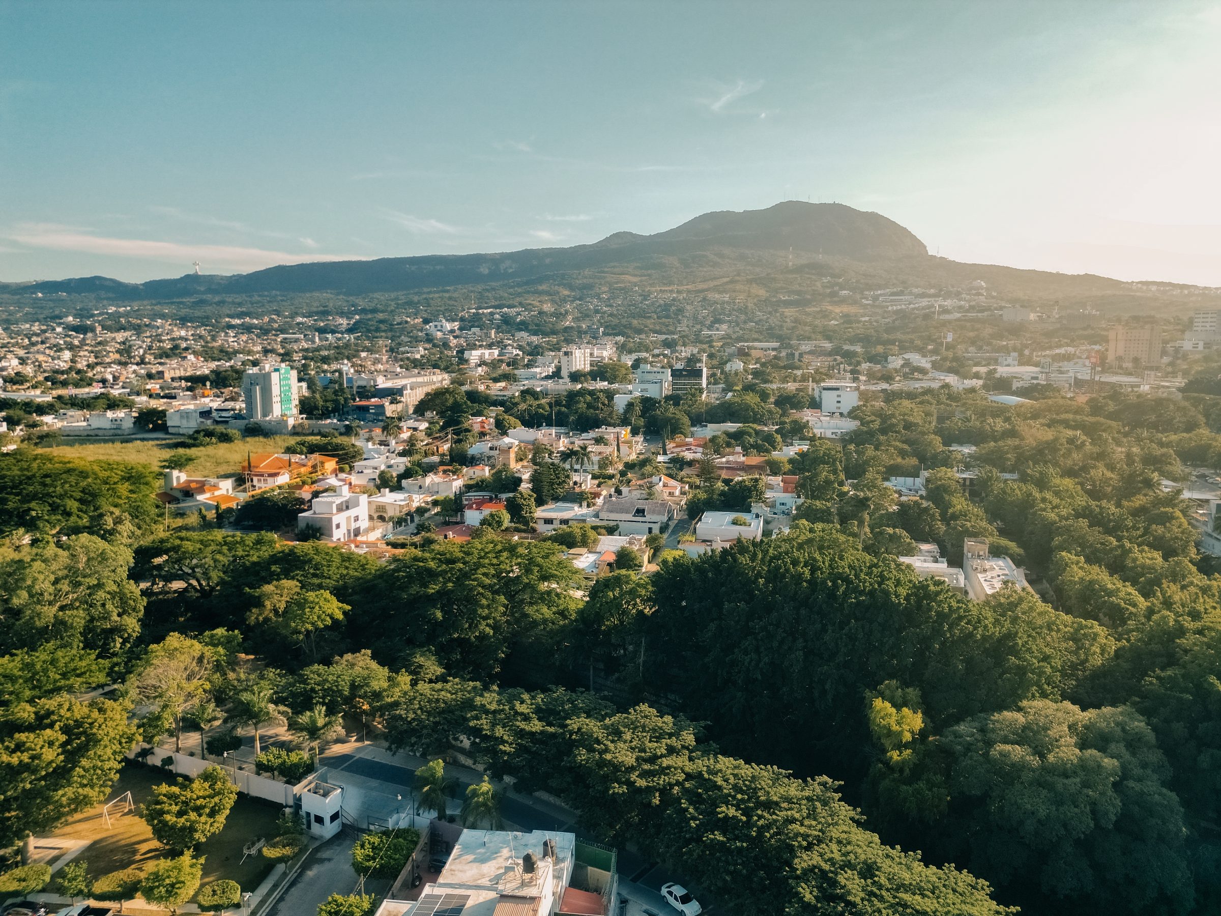 Aerial Drone Shot of Tuxtla Gutierrez, Chiapas, Mexico. High quality photo