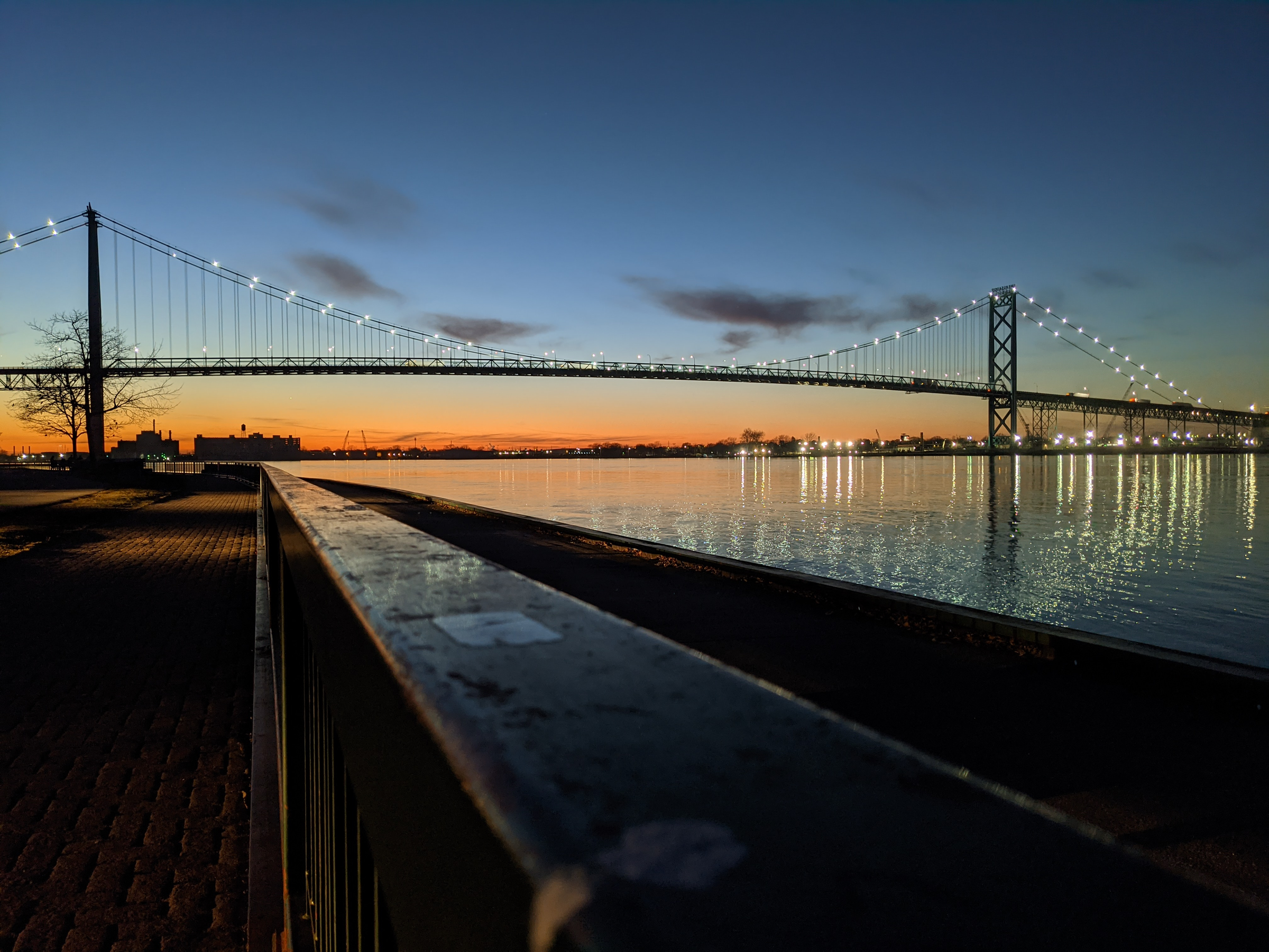 Riverside Sunset in winter days