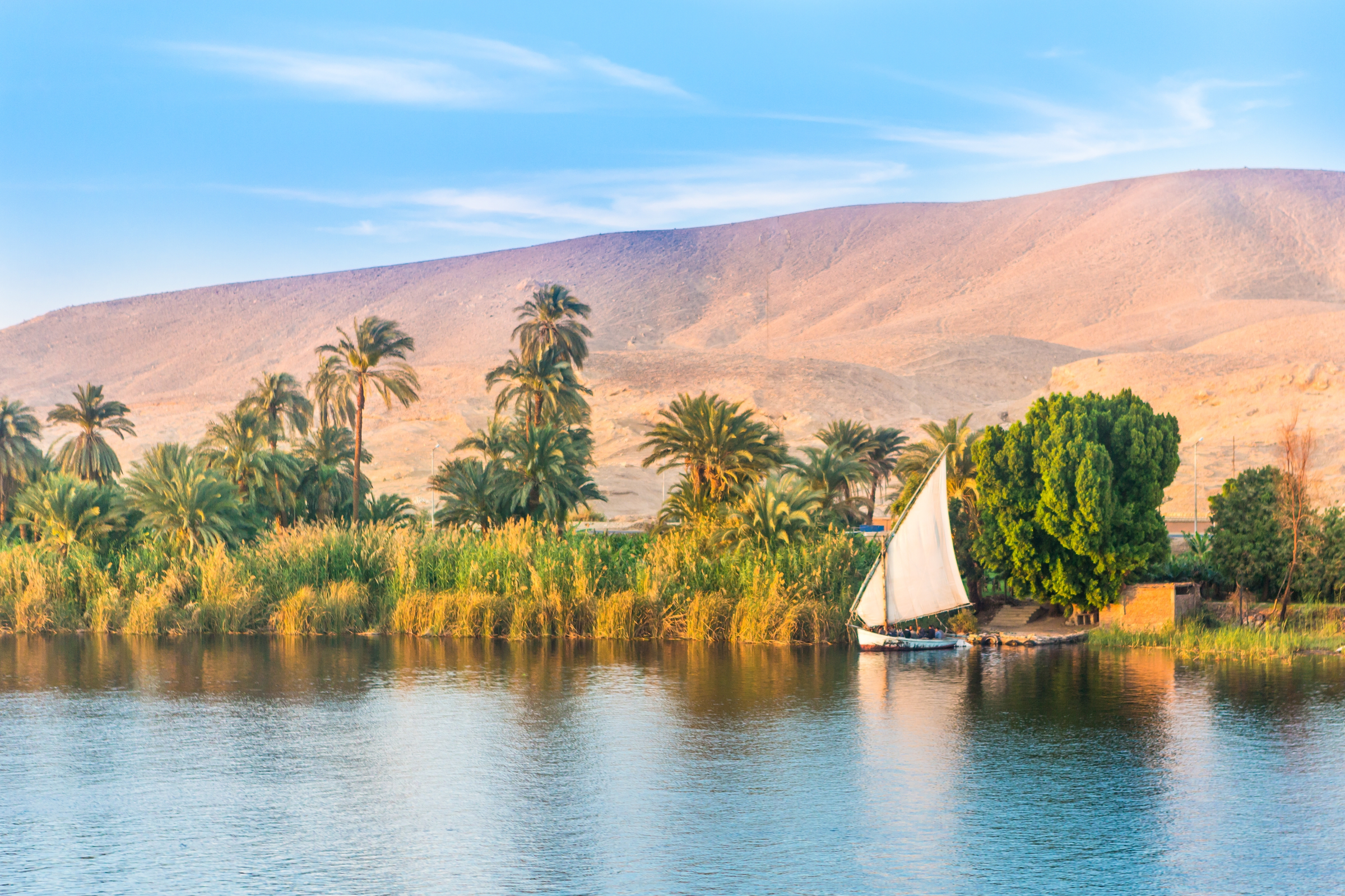 River Nile in Egypt. Luxor, Africa.