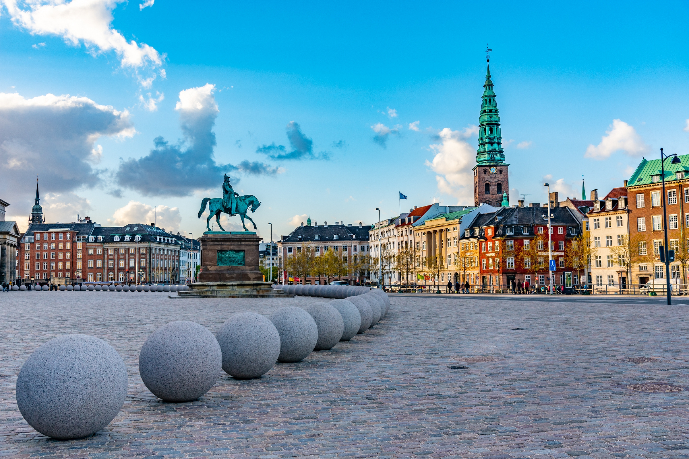 Statue of Frederik VII in front of Christiansborg palace at Copenhagen, Denmark