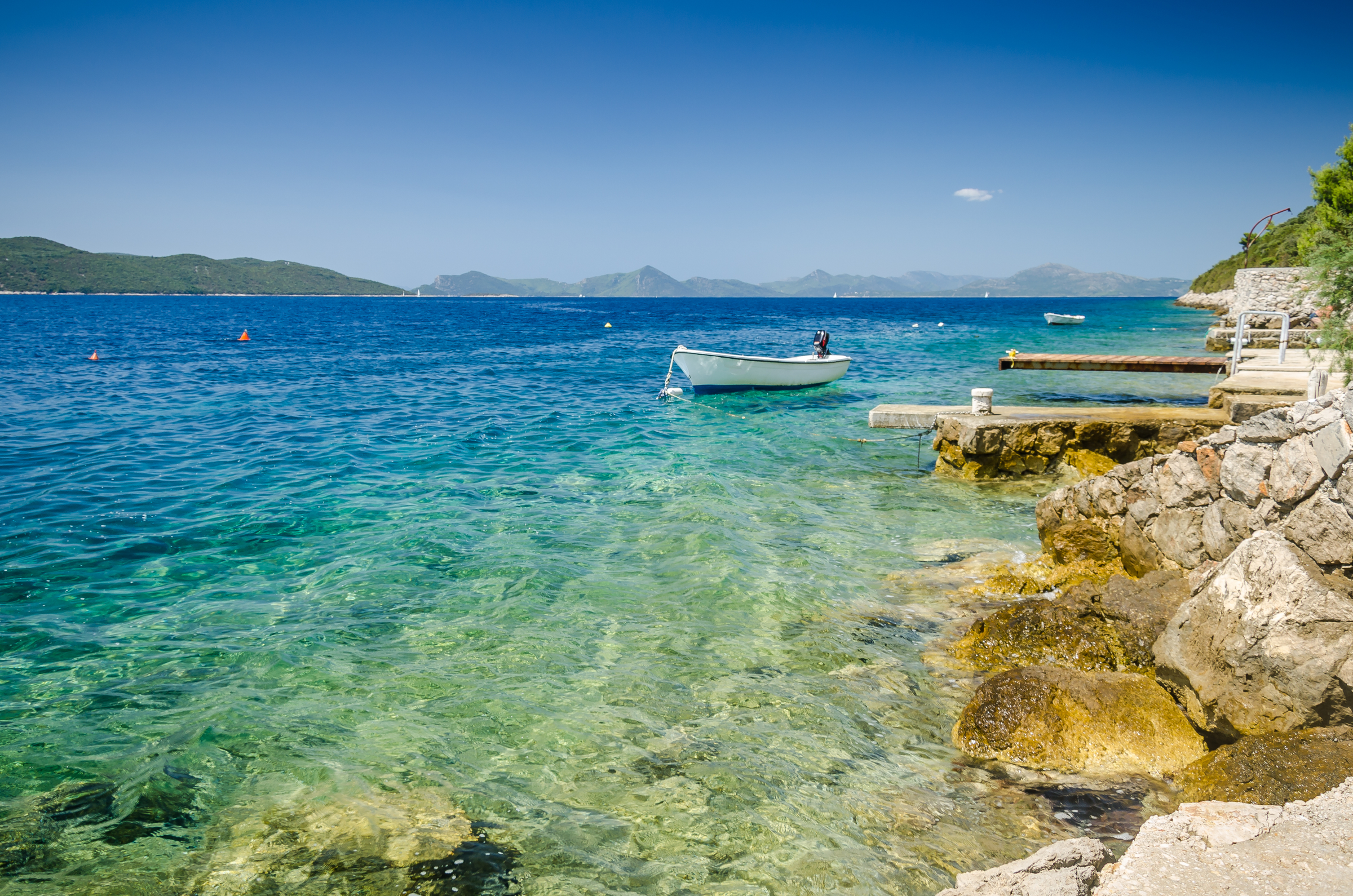 Adriatic sea bay rock near Slano, Croatia